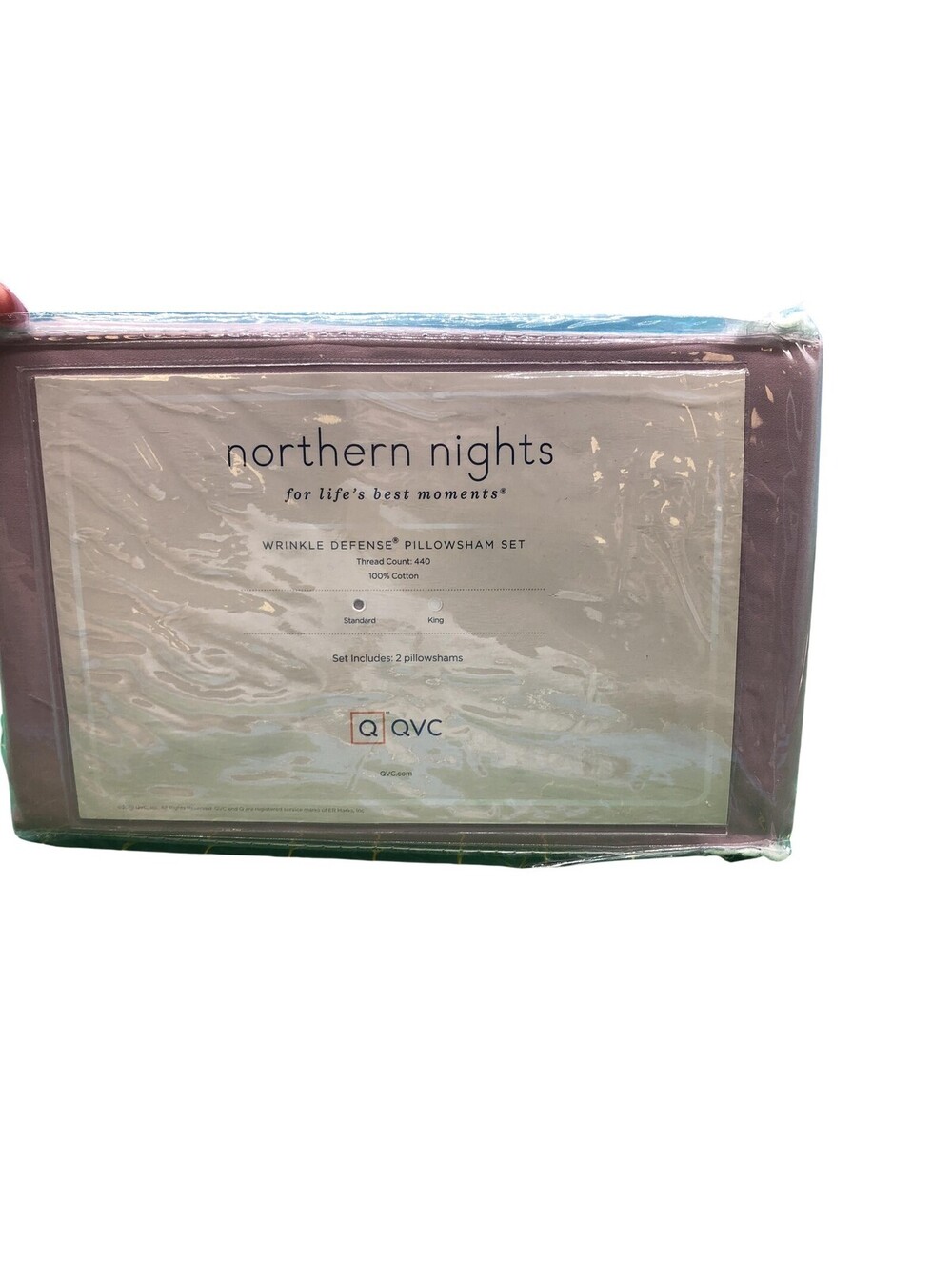 Northern Nights Wrinkle Defense Pillow Sham Set Standard Dusty Rose 440TC Cotton